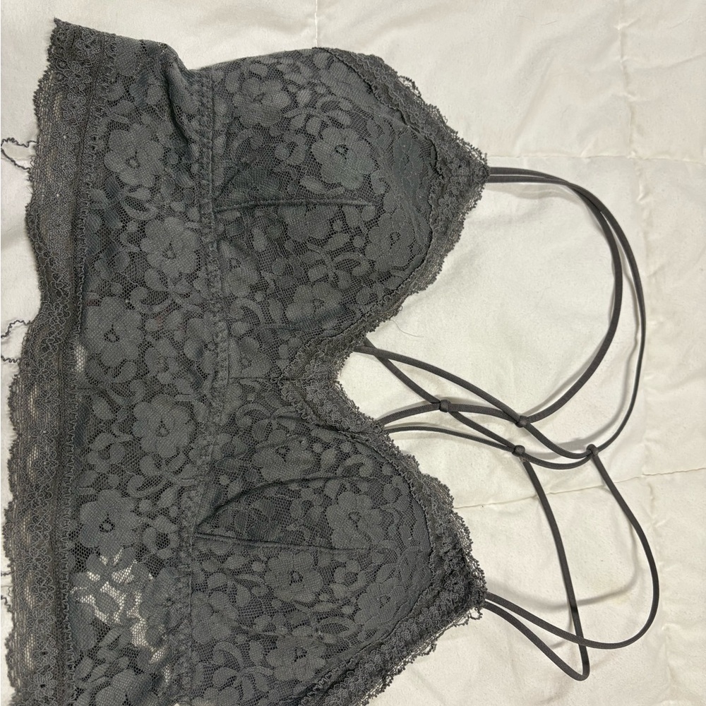 Gilly Hicks Lace Bandeau in Dark Gray